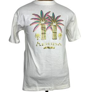 Vintage Single Stitch Aruba T-Shirt Gold Palm Trees Size Large